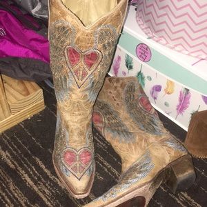 “Hearts of Wings” Corral Boots